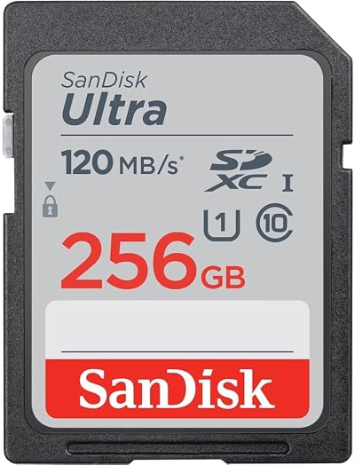 SanDisk Ultra 256GB SDXC UHS-I Class 10 U1 120MBps Waterproof Memory Card