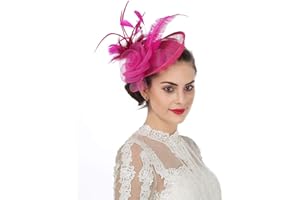 SAFERIN Women's Fascinators Feathers Tea Party Hat Veil Headband with Hair Clip for Cocktail Church