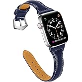OULUCCI Leather Bands Compatible Apple Watch Bands For Women 38mm 40mm 41mm 42mm 44mm 45mm 46mm 49mm, Top Grain Leather Band Replacement Strap for iWatch Ultra SE SE2 Series 11 10 9 8 7 6 5 4 3 2 1