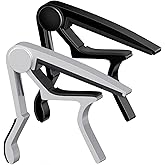Guitar Capo for Acoustic, Classical, Electric Guitars, Ukulele, Mandolin, Banjo, and other string musical instruments, Quick 