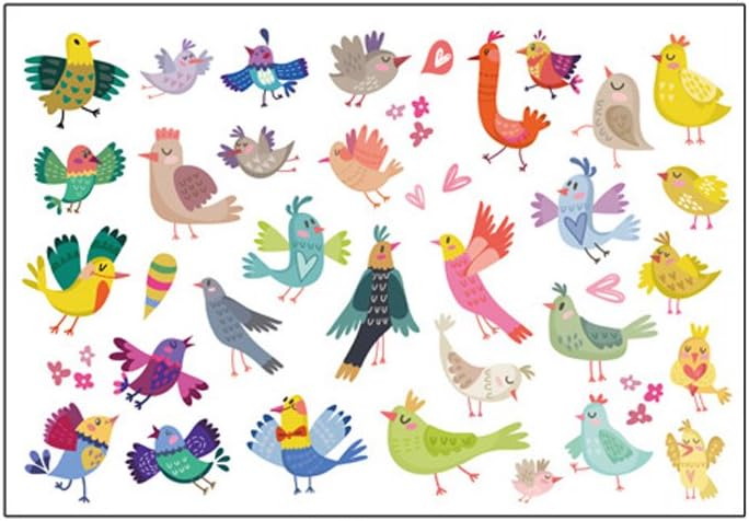 Bright Color Happy Birds Parrots Vinyl Wall Sticker Mural Art Decal for Home Nursery Room Bedroom Decor - Image 3