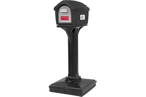 American Home by Simplay3 Dig-Free Easy Up Home Mailbox and Post Combination in Black Above Ground Mailbox