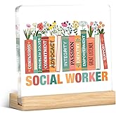 Social Worker Gifts for Women, Social Worker Appreciation Gifts Desk Decor Graduation Gift for Social Worker Acrylic Desk Plaque Sign for Home Office Decor