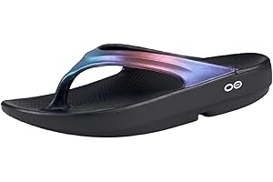 OOFOS OOlala Luxe Recovery Sandal, Midnight Spectre - Women’s Size 6