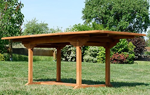 ASS Teak XXL Ausziehtisch 150/210x90 cm Holztisch Gartentisch Garten Tisch 150/210 Länge 90cm Breite Holz Modell: JAV-SABA – Bild 7