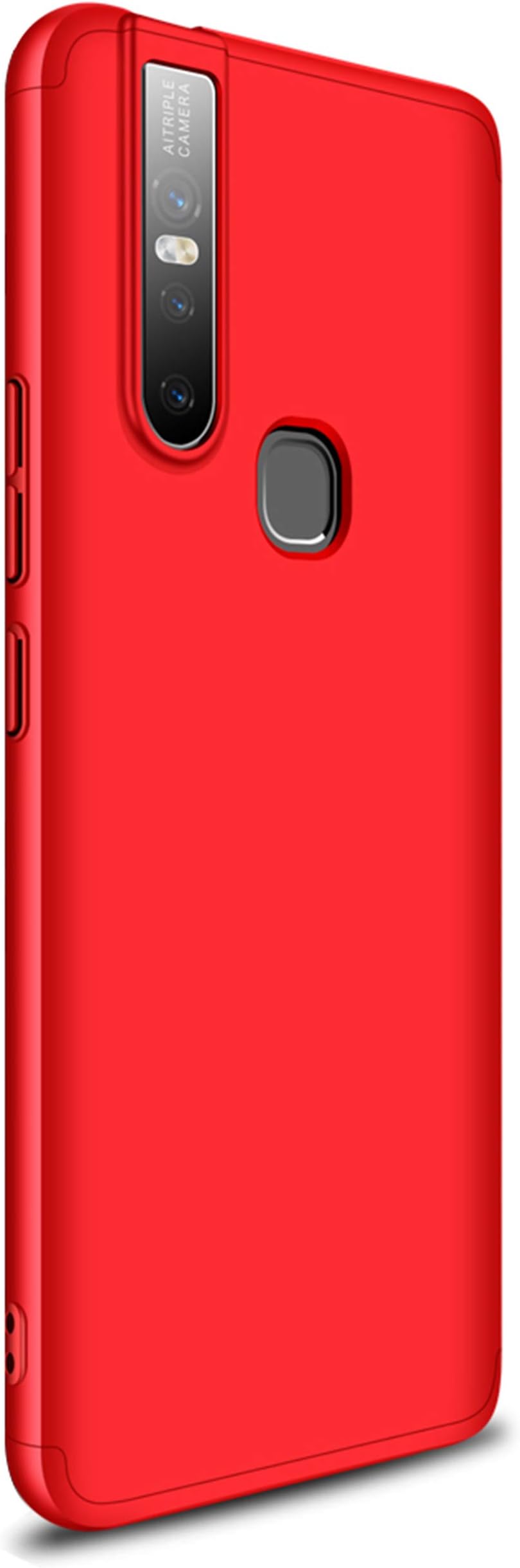 Tianqin Vivo S1 / Vivo V15 Case, 360 Full Body Coverage Degree Protection 3 in 1 Combination Anti-Scratch PC Ultra-Thin Shockproof Matte Bumper Case for Vivo S1 / Vivo V15 - Black - Red