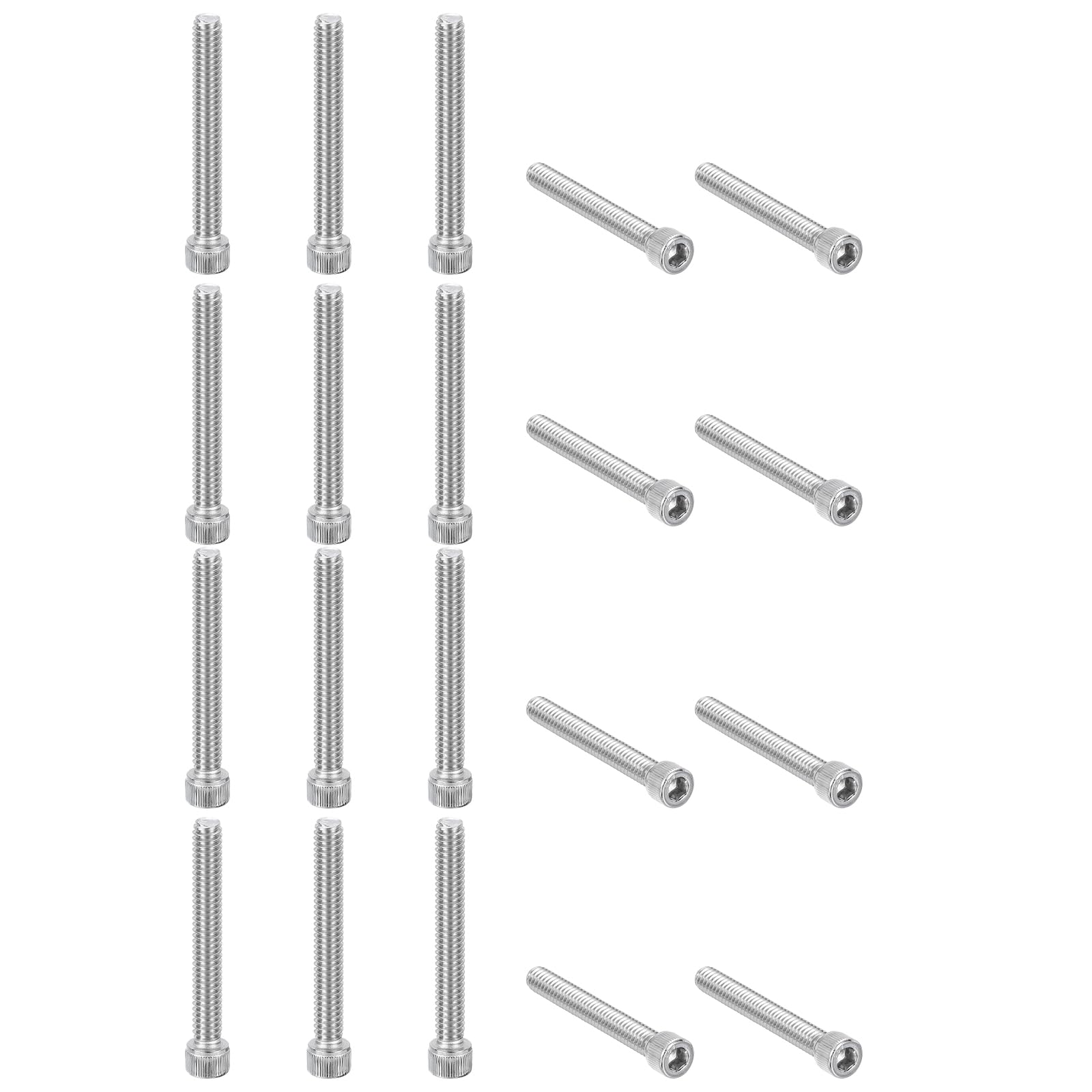 PATIKIL 1/4-20 x 2" Hex Socket Cap Head Screw Bolt, 20Pcs 304 Stainless Steel 18-8, Machine Full Thread for Construction, Manufacturing, Engineering, Assembling, Furniture
