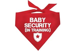 TEES & TAILS Baby Security in Training Baby Announcement Dog Bandana (Red, OS 223)