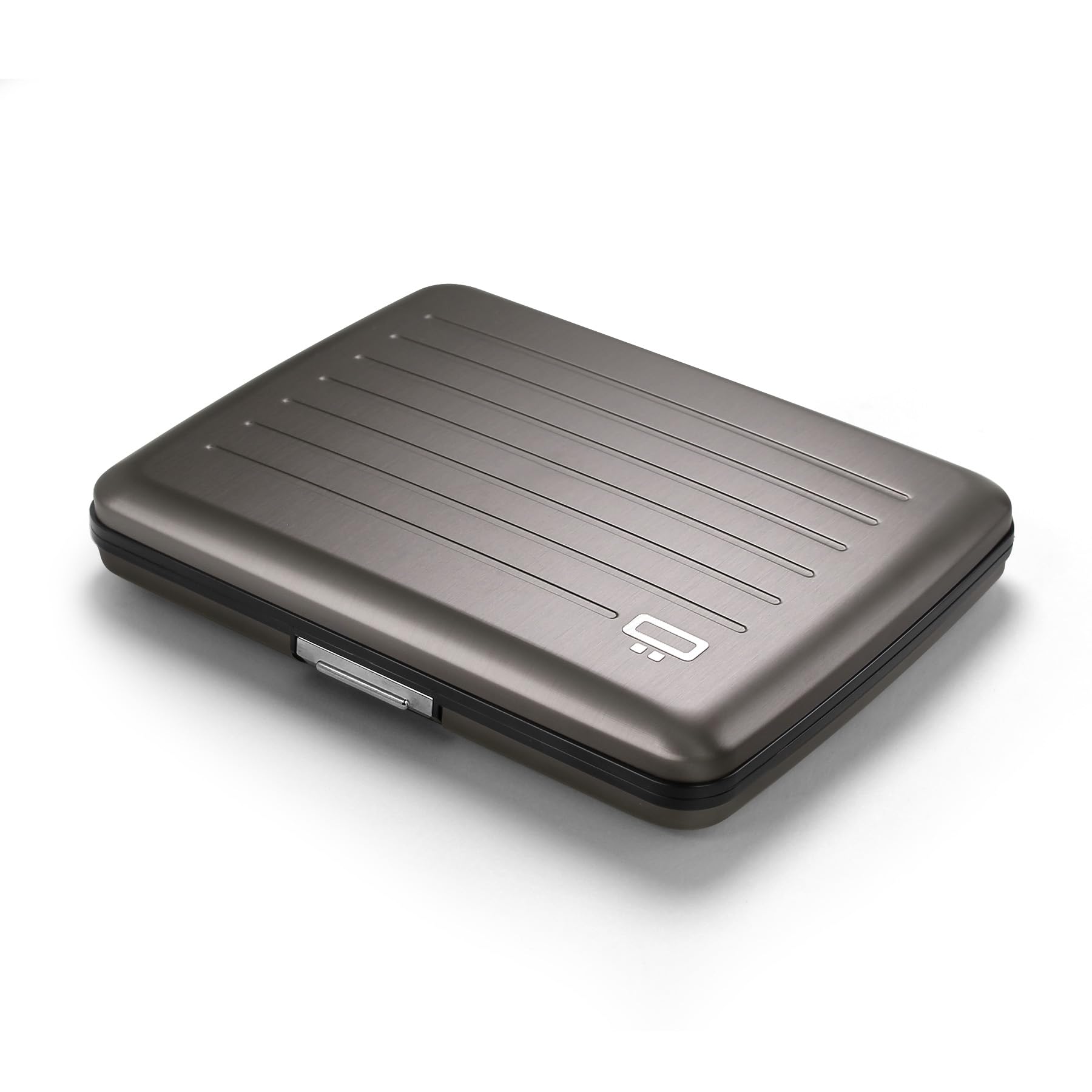 ÖGON -DESIGNS- Aluminum Wallet, Large Capacity with Metal Lock, RFID Protection Against Fraud and demagnetization, Smart Case Oslo Large Model (Aluminium Titanium)