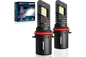 ROYLUX 9007 HB5 Fog Light Bulbs, 20000LM 600% Brightness Canbus Ready Plug and Play Real 1:1 Mini Size 6000K Cool White with Cooling Fan, Pack of 2