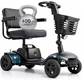 Vive Mobility Scooter for Seniors (400 lb Capacity) - 4 Wheel Electric | Wheelchair Scooter for Adults, Elderly - Motorized Power Wheel Chair Mobility Aid - Motor Medical Device - Upgraded Seating