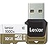 Lexar Professional 1000x microSDHC 32GB UHS-II/U3 (Up to 150MB/s Read) W/USB 3.0 Reader Flash Memory Card LSDMI32GCBNL1000R