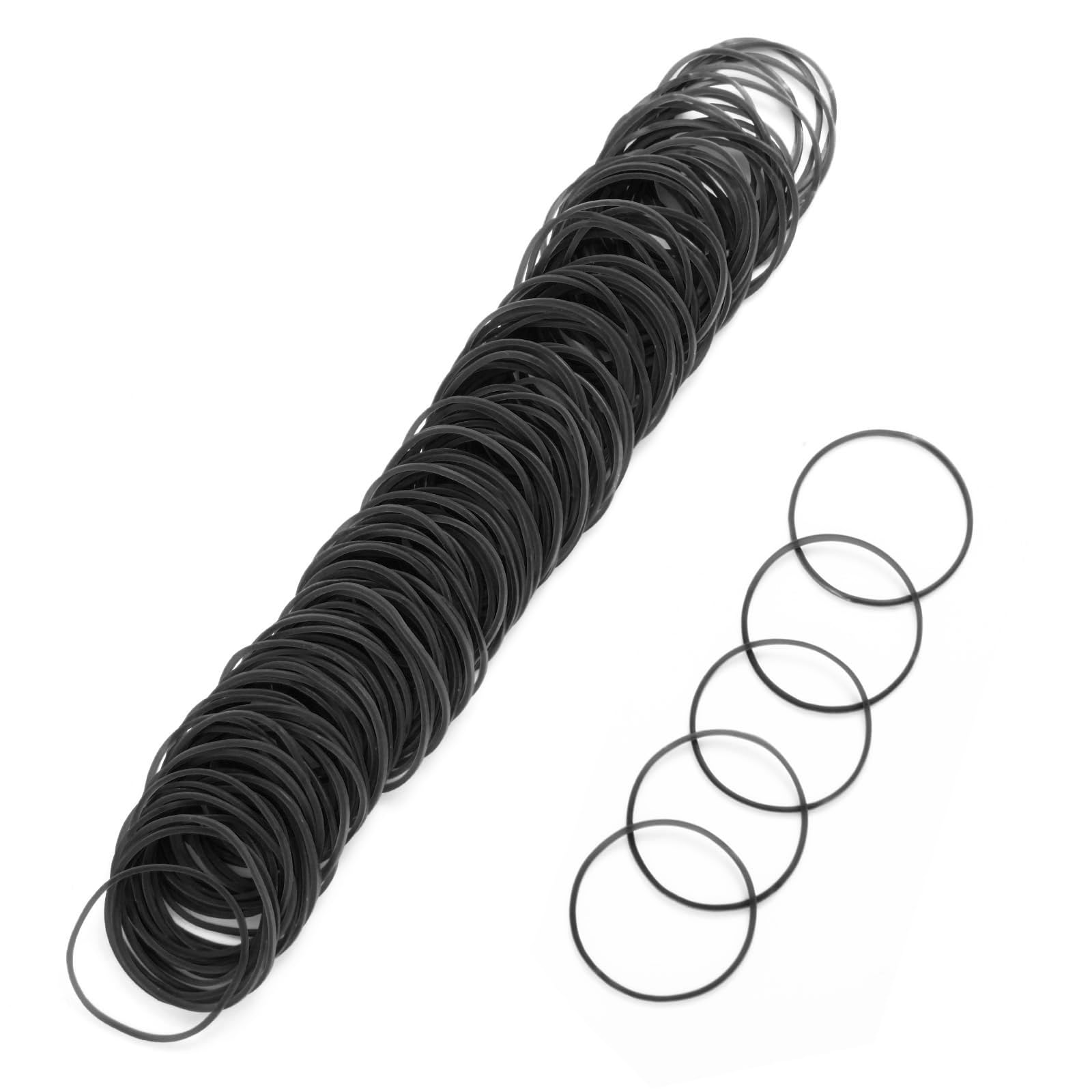 Rubber Bands Black Rubber Elastic Bands 400PcsThick Natural Rubber Bands Heavy Duty Strong Elastic Bands for Tie Dye, Hair Home, Pens, Crab,Catapults, Bills, Bank Paper, Office Supplies(38mm)