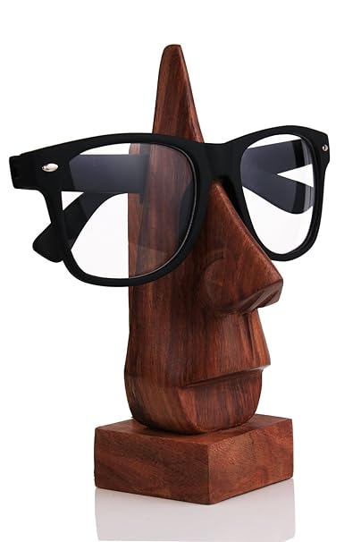 Store Indya Quirky Hand Crafted Wooden Specs Stand, 6.5 inches