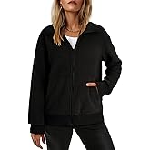 Dokotoo Women's Lightweight Full Zip Soft Fleece Jacket 2025 Casual Sweatshirts Coat with Pockets