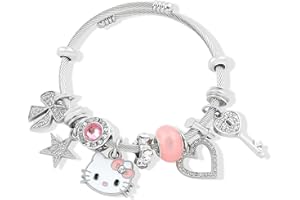 COIOR Kawaii Bracelet Gift for Girls, Adjustable Stainless Steel Bracelet, Fashion Anime Cartoon Accessories for Ladies Women Girls Sisters Kids Bff Friendship Wife Birthday Gift