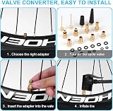 Flintronic 21 Piece Bicycle Valve Adapter Set DV AV SV with Ball Needles and view 5