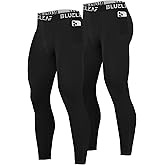 Blueleaf Men's Compression Pants Running Workout Leggings with Pockets Athletic Tights Base Layer for Basketball Sports