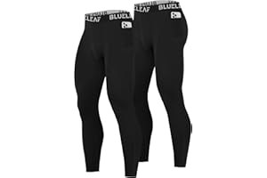 Blueleaf Men's Compression Pants Running Workout Leggings with Pockets Athletic Tights Base Layer for Basketball Sports