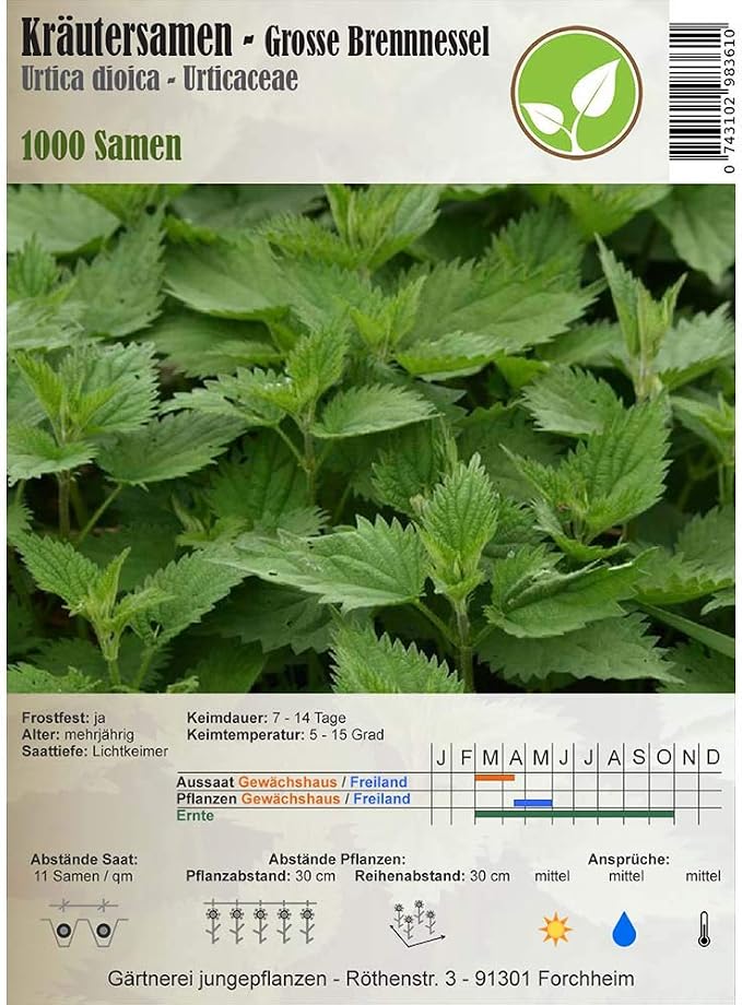 Semillas de hierbas - Ortiga grande/Urtica dioica 1000 semillas ...