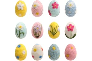 Felt Easter Eggs,Felted Eggs Ornaments Spring Crafts | Colorful Easter Decoration, Exquisite Home Tree Garland Crafts for Wal