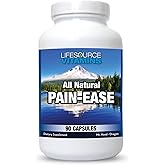 LifeSource Vitamins All Natural Pain Ease – 20 Synergistic Herbs and Enzymes That Naturally & Safely Support: Headaches & Migraines - Knees – Shoulders – Joints – Leg Pain – Tension
