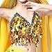 Wuchieal Sequin Halter Bra Top Salsa Belly Dance Boho Festival Clubbing Tribal Bra BH Top
