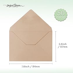JAGERGREEN 50 Pack 5x7 Envelopes Letter Size, Brown