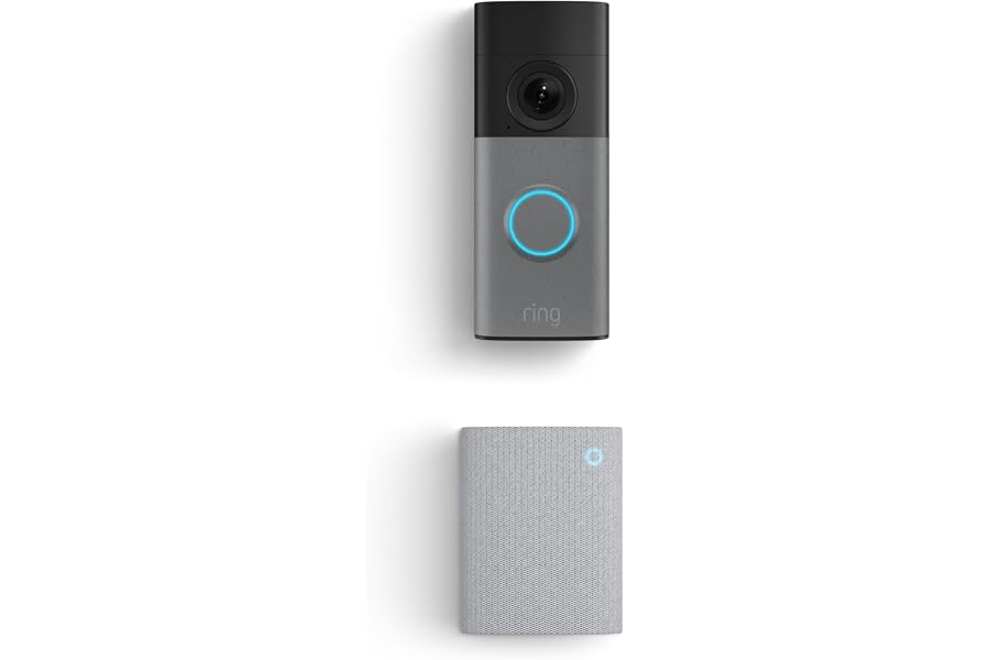 Ring Wired Doorbell (newest model), Speckled Gray with Chime (newest model), White