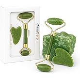Gua Sha Facial Tool and Jade Roller Set –Anti-Aging Tools for Lymphatic Drainage, Puffiness, Wrinkles, and Relaxation – Skincare Tool for Face and Neck (Light Green)