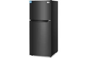 BLACK+DECKER 10 Cu. Ft. Top Mount Refrigerator with Freezer, 2 Door Refrigerator with Top Freezer and Adjustable Temperature Control, ENERGY STAR,BR1000HB, Black