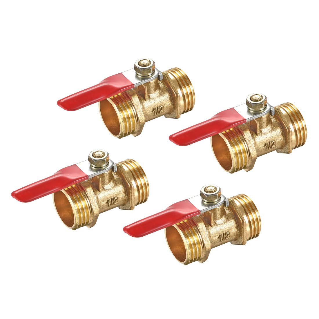 Uxcell Brass Air Ball Valve Shut Off Switch G1 2 Male To Male Pipe