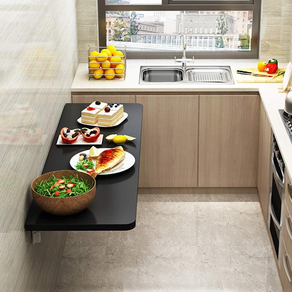 Folding Wall Mounted Workbench Drop Leaf Table, for Small Spaces Desk Office Home Kitchen Solid Wood Dining Table Computer Desk (Multiple Sizes)