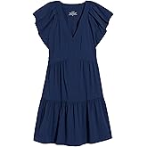 Vineyard Vines Womens Harbor Tiered Ruffle Sleeve Dress