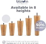 Btowin 12 inch Wood Furniture Legs 4Pcs M8 Bolts Mounting Plate Sofa Replacement view 5