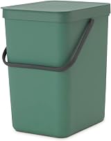 Brabantia Sort & Go 25L Waste Bin Fir Green Space Saver with Stay-Open Lid