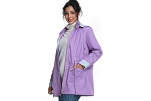 jiehan Women's Rain Jacket Waterproof Lightweight Packable Raincoat with Hood for Golf Hiking Travel Windbreaker