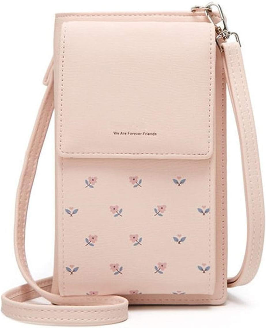 Womens Crossbody Bag Leather Coin Cell Phone Purse Handbag Mini Wallet Shoulder Bag with Strap