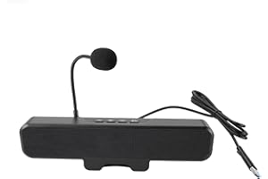 Zunate Computer Speaker with Detachable Microphone, USB Wired Desktop PC Speaker with Clamp Mount for Display, Volume Control