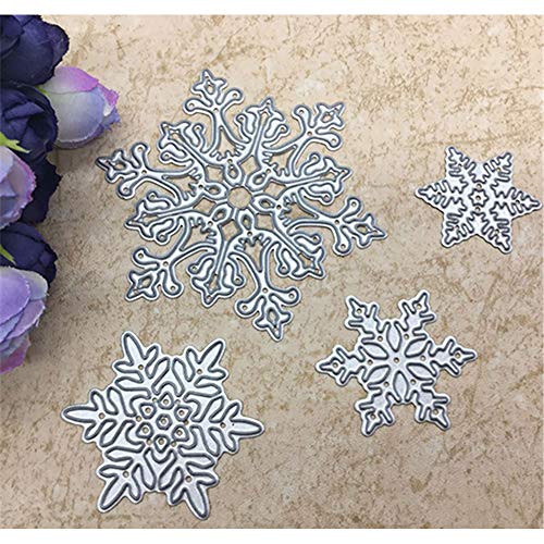 4pcs/Set Snowflake Cutting Dies Christmas Metal Cutting Dies Stencils Die Cut for DIY Scrapbooking Embossing