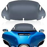 Tvitano Smoke 9" Motorcycle Wave Windshield Windscreen Compatible for 2014-2023 Harley Davidson Touring Street Glide Electra Glide Tri Glide FLHX FLHXU FLHTC FLTR FLTR FLHTK FLHXSE
