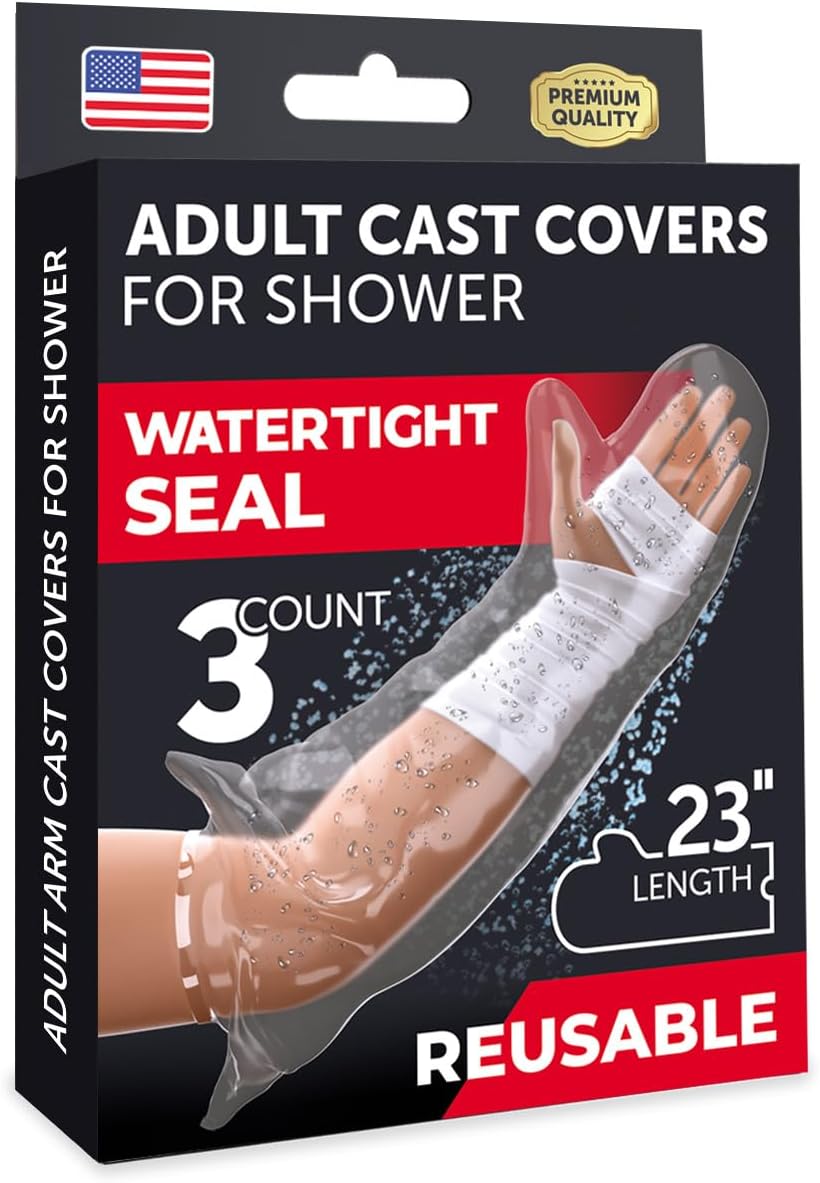Mighty-X 100% Waterproof Arm Cover - 3pk Cast Protectors for Shower