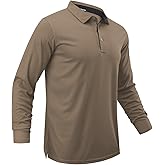 DEHORU Men Polo Shirts Long Sleeve Moisture Wicking Dry Fit Performance Tactical Shirt Collared Casual Golf Tennis Shirt