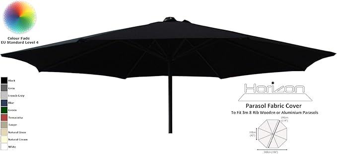 Cream Greenbay 2 7m 8 Arms Replacement Parasol Garden Patio Umbrella Fabric Canopy Cover