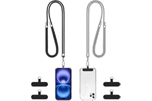 PYTHON TREND ONE Cell Phone Lanyard Universal for iPhone Phone Full Case, Crossbody Cellphone Lanyards, Around Neck Hanging Necklace Sling, Cross Body Shoulder Strap, Anti-Theft, Hands Free (2 Pack Round)