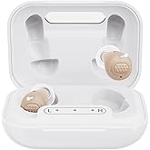 Hlisoundy Hearing Aids for Seniors - Rechargeable with 48+ Hour Battery & Charging Case. Enjoy Clear Sound with 2 Earbud Types (Comfort Fit & Feedback-Free). Auto On/Off for Ease