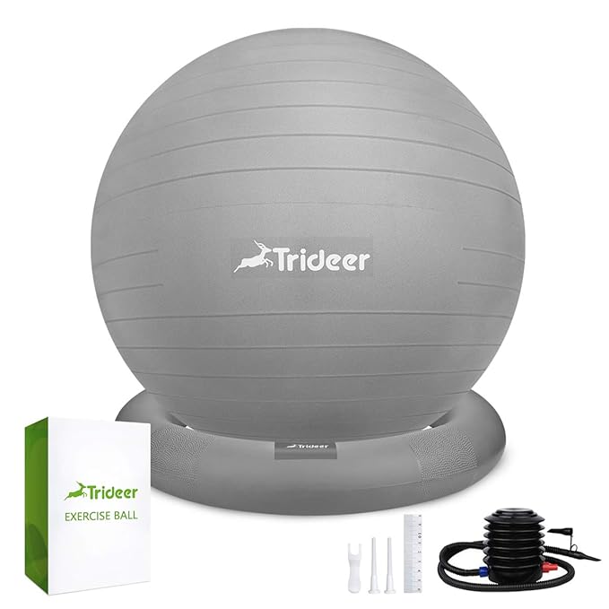 Trideer Exercise Ball Chair 65cm & 75cm Stability Ball with Ring