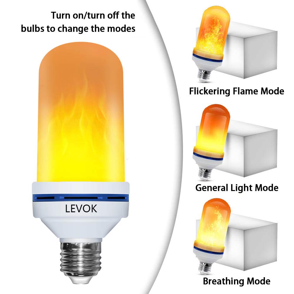 2018 LED Flame Bulb Built-in Gravity Sensor E26/6w - Lamp Flaming Bulbs - Simulate Nature Fire Flicker Flame