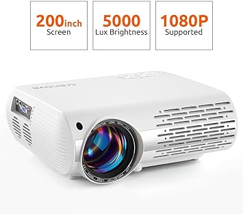 Crenova proyector de vídeo, 5000 Lux Home Movie proyector (550 ...