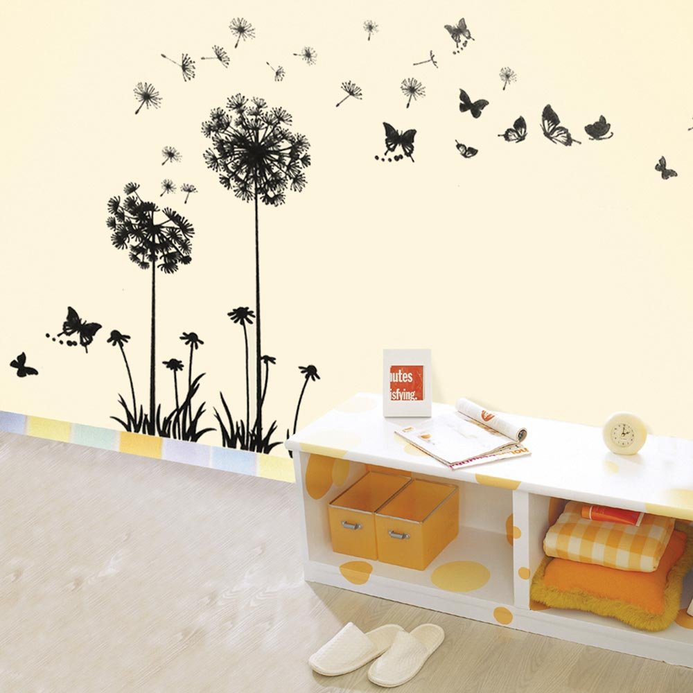 WALPLUS Removable Dandelion Wall Stickers, Vinyl Mural Art Decals for Kids Room, Nursery, Bedroom Decor